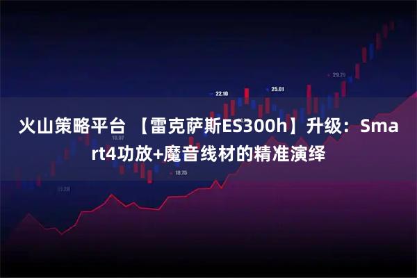 火山策略平台 【雷克萨斯ES300h】升级：Smart4功放+魔音线材的精准演绎